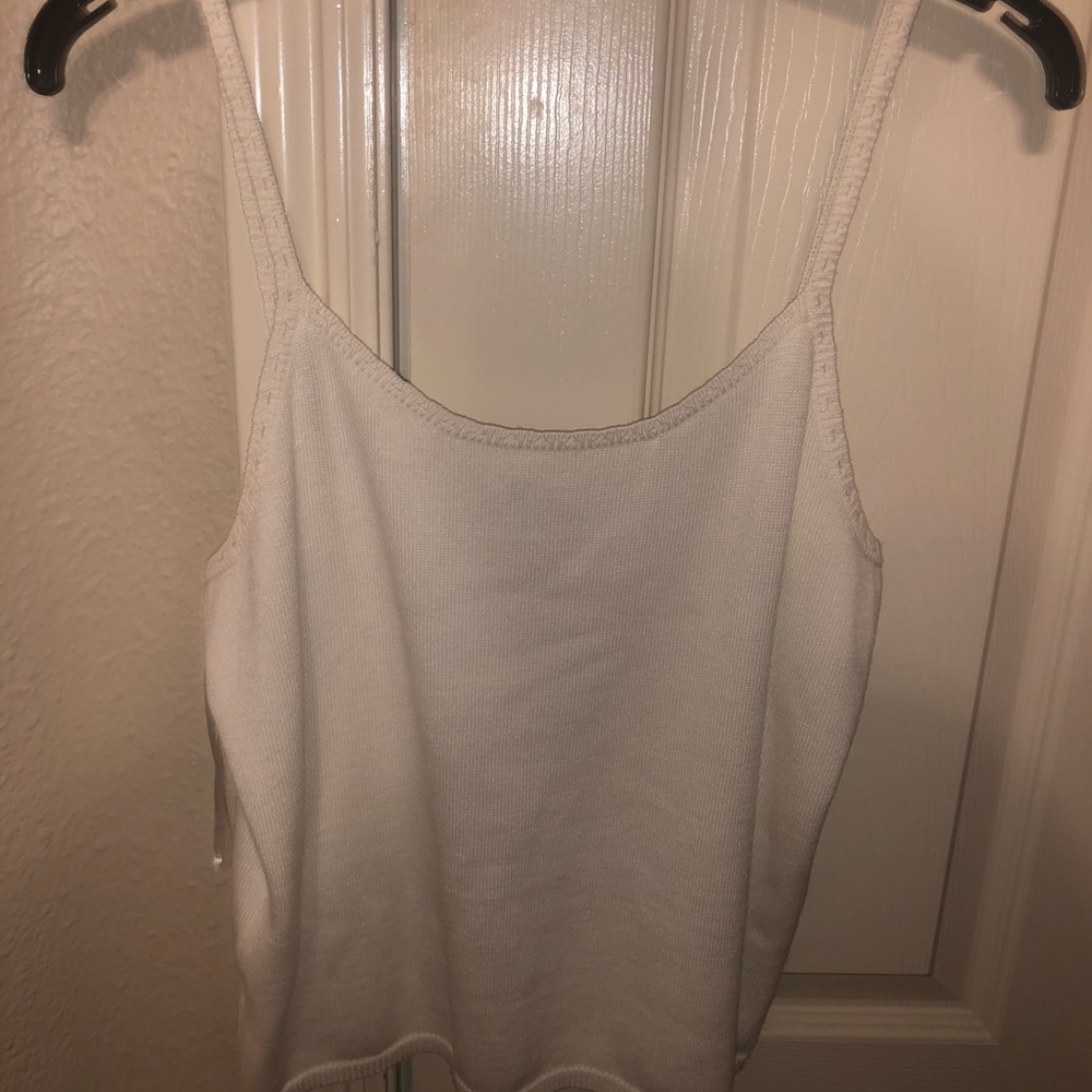 Ann Taylor White Spaghetti Strap Crop Top size M